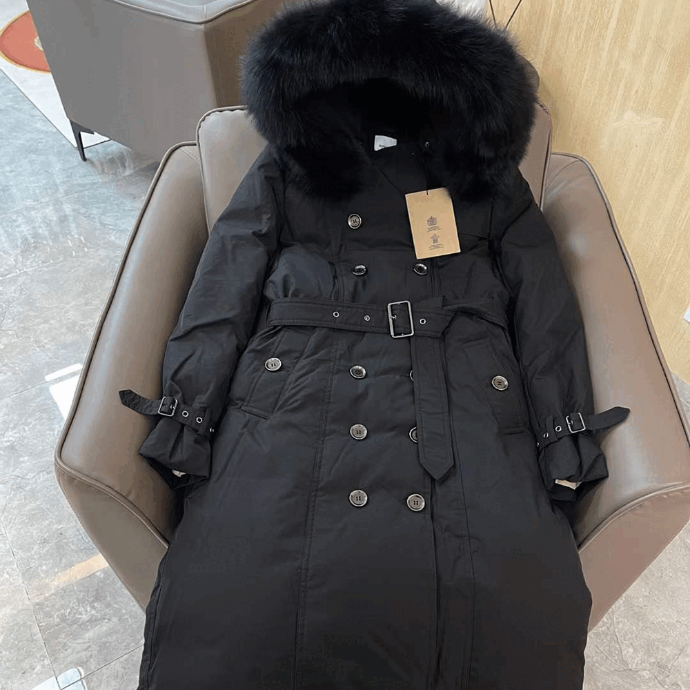 여성 버버리 트렌치코트 패딩 블랙